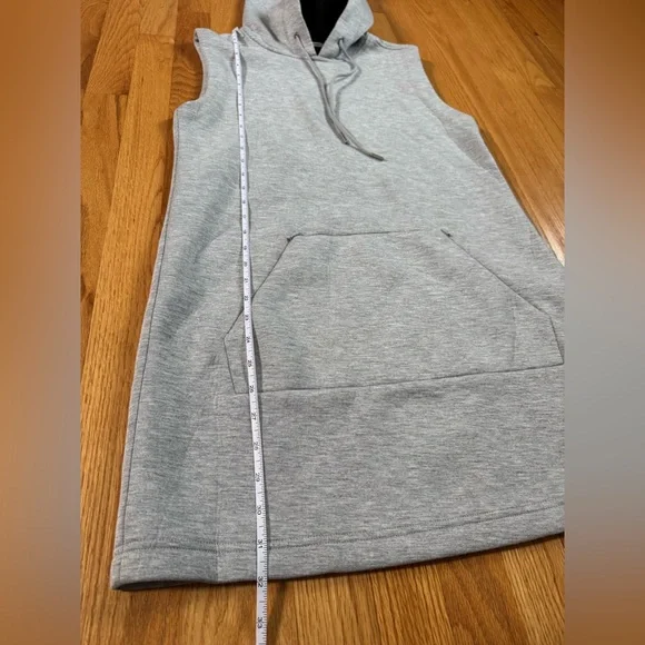 T by Alexander Wang Gray and Black Sleeveless Hoodie Dress, size small
